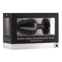 Ouch! Plug Diamond Extra Large – 8 x 4.4 cm Noir